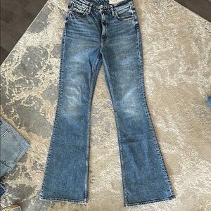 Rag & Bone Blue Flare Wide Leg Jeans
